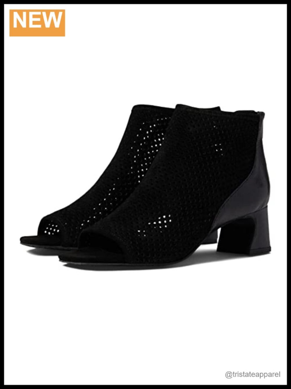 Suede Ankle Booties Block Heel Zip